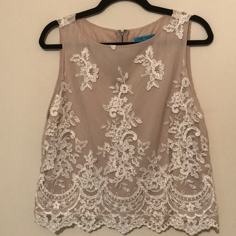 Alice and Olivia. Gorgeous lace and sequined top